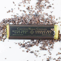 Bittersweet crunch chocolate bar by Christopher Norman Chocolate
