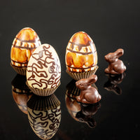 Line Drawing Easter Eggs with Bunny inside