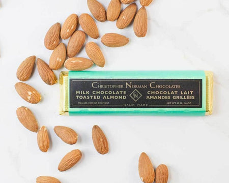 Toasted Almond Milk Chocolate Bar by Christopher Norman Chocolates