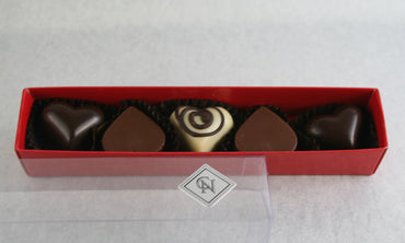 5 Pieces Valentine Heart Chocolate Box